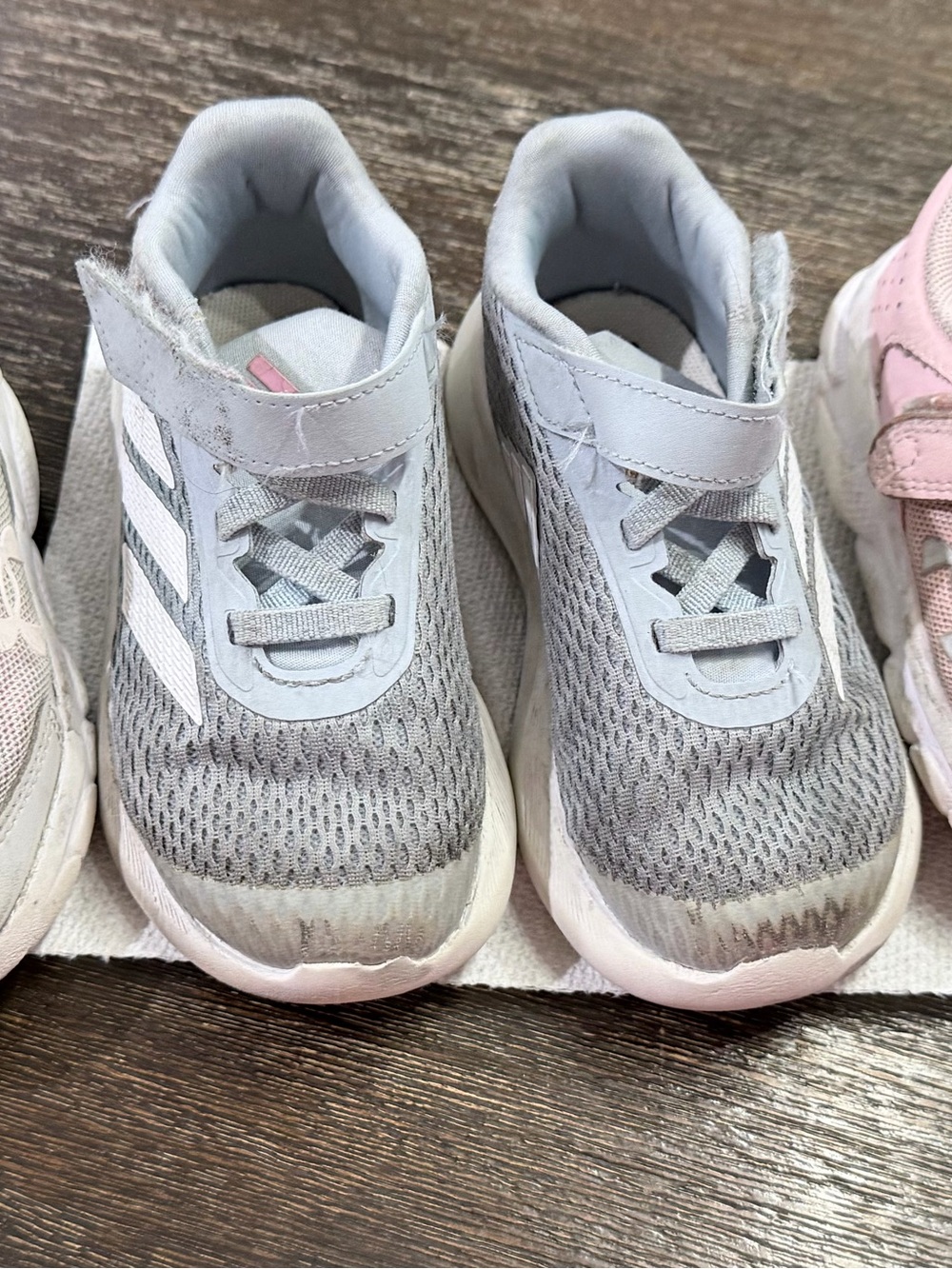 3 pairs of toddler girl tennis shoes 8C